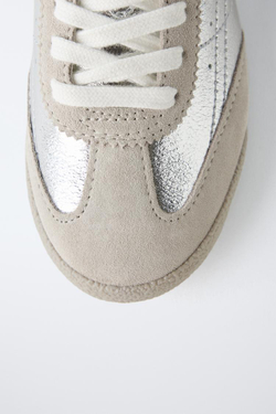 ZARA БЛЕСТЯЩИЕ КРОССОВКИ, СЕРЕБРИСТЫЙ