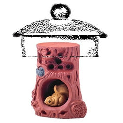 316026 Фигурка "Пенёк - подставка под крышку", глина