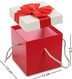 WG-83-B Коробка подарочная «Квадрат» цв.красн./бел.