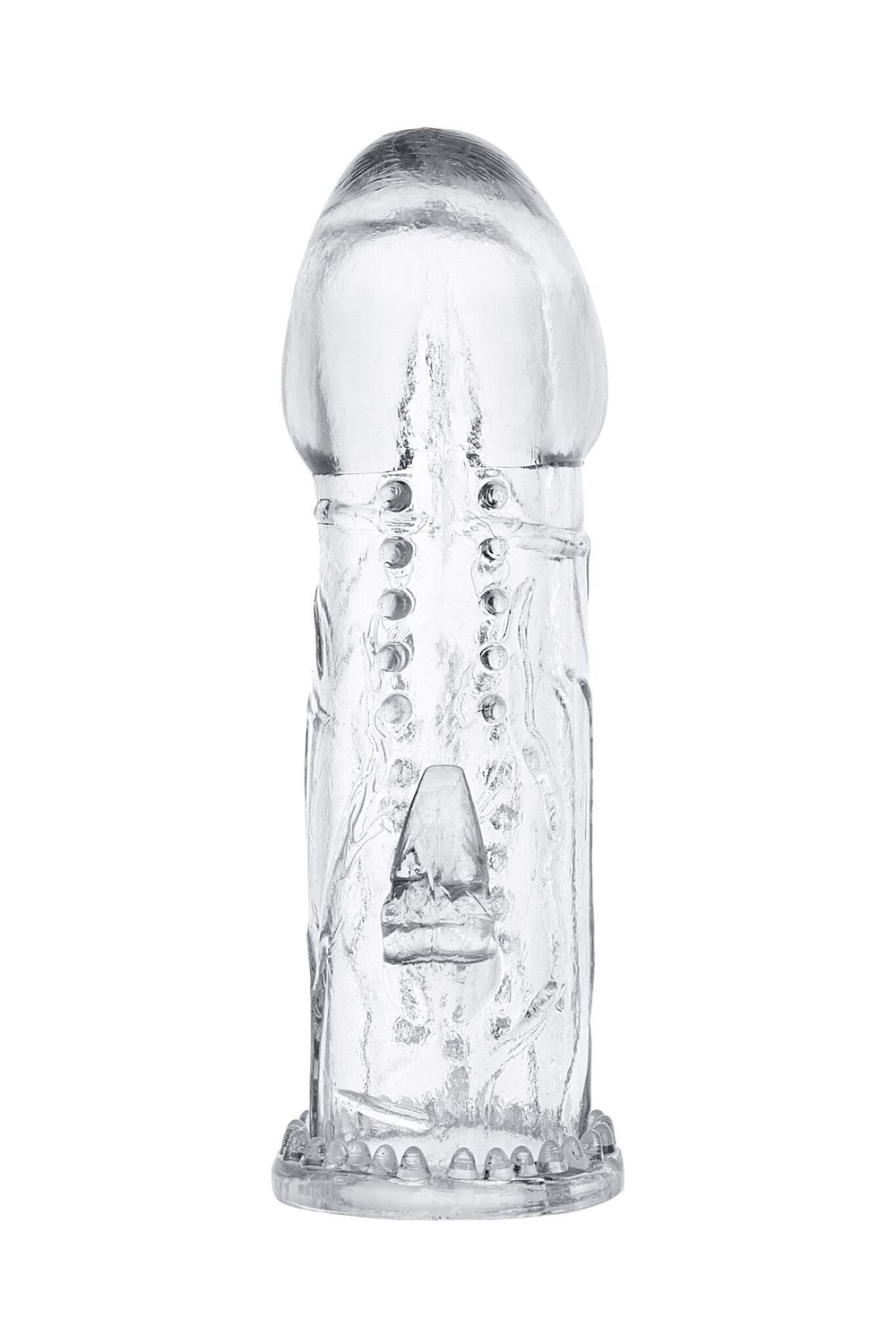 Прозрачная насадка на пенис с шипиками и коготком - 13,5 см. (Цвет: прозрачный)