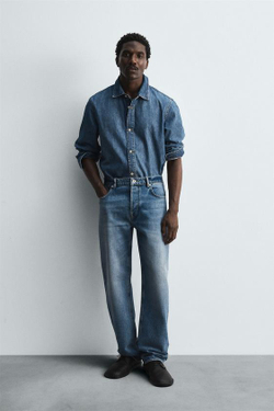 ZARA ДЖИНСЫ RELAXED FIT LIMITED EDITION, ВЫЦВЕТШИЙ СИНИЙ