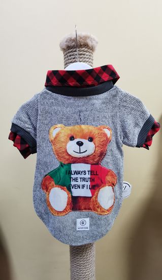 Victory Guide Свитер Поло с мишкой серый