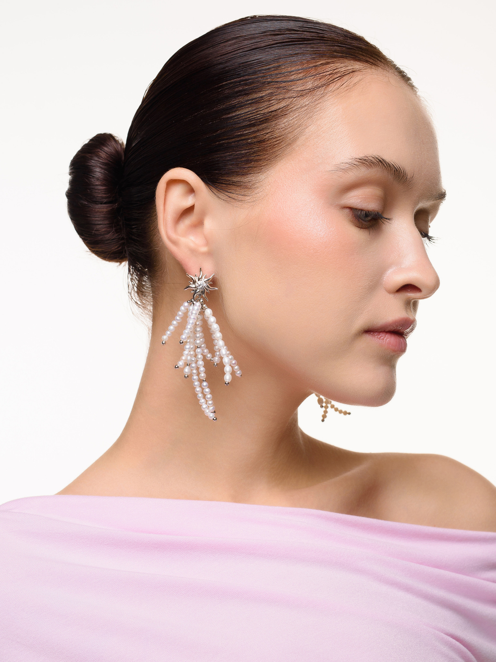 Серьги "Bunches" из жемчуга Silver