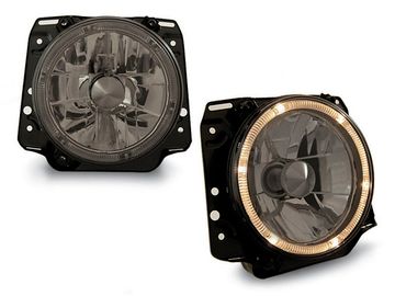 Передние фары внешние VW Golf 2 angel eyes smoke