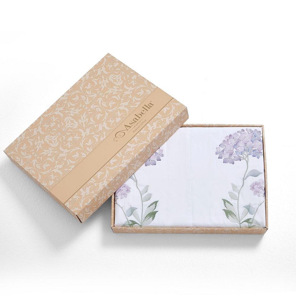 Постельное белье 2 спальное евро Asabella 2260-6 с вышивкой