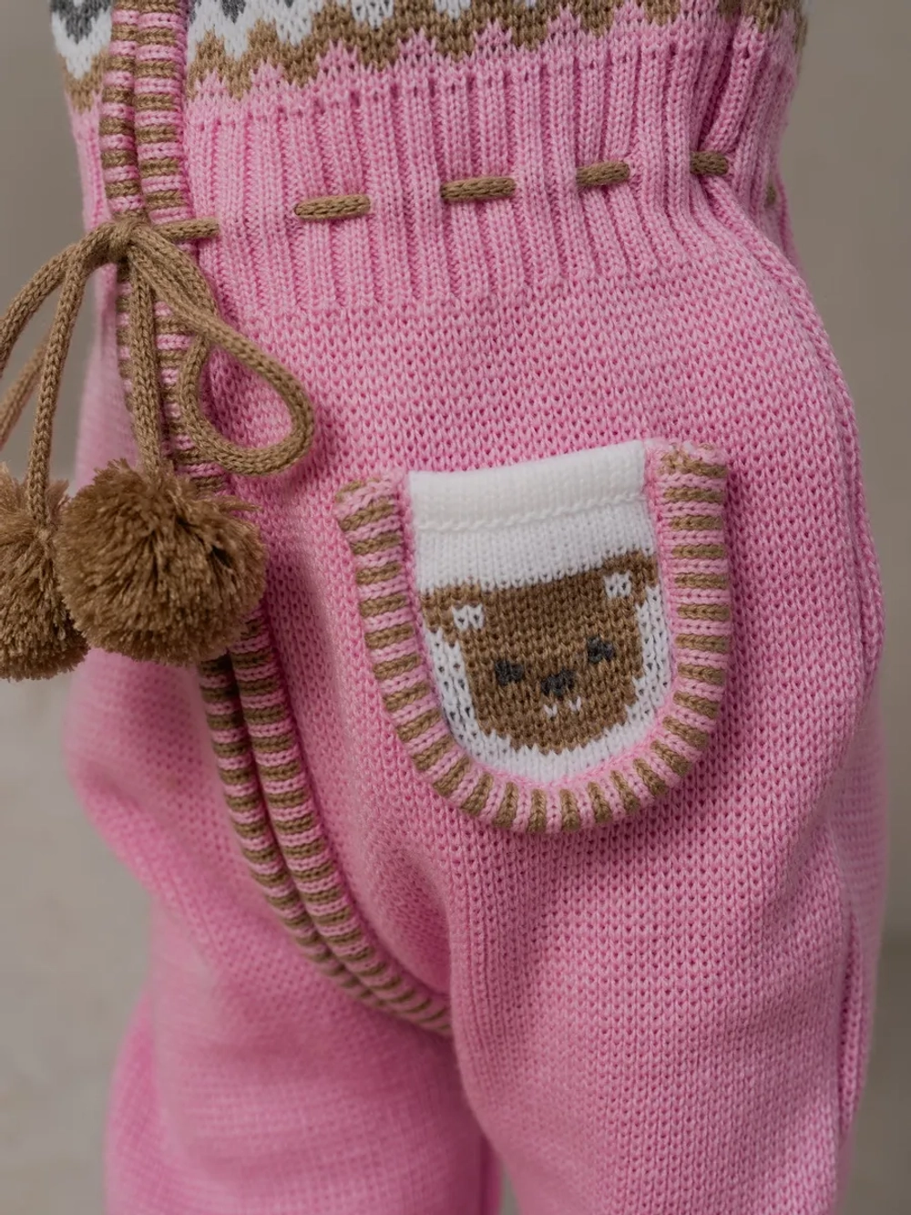 Вязаный комбинезон для новорожденных и малышей на молнии