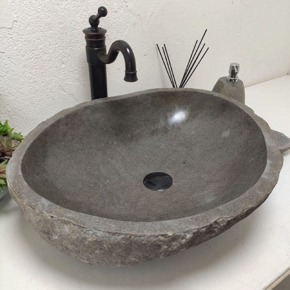 Раковина из речного камня RS-62023 (57*48*15)