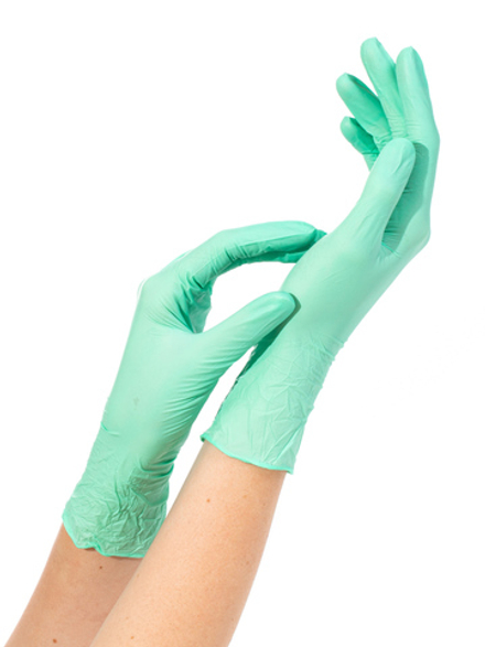 Перчатки нитриловые NitriMAX зеленые 4,0гр M (уп.50пар)