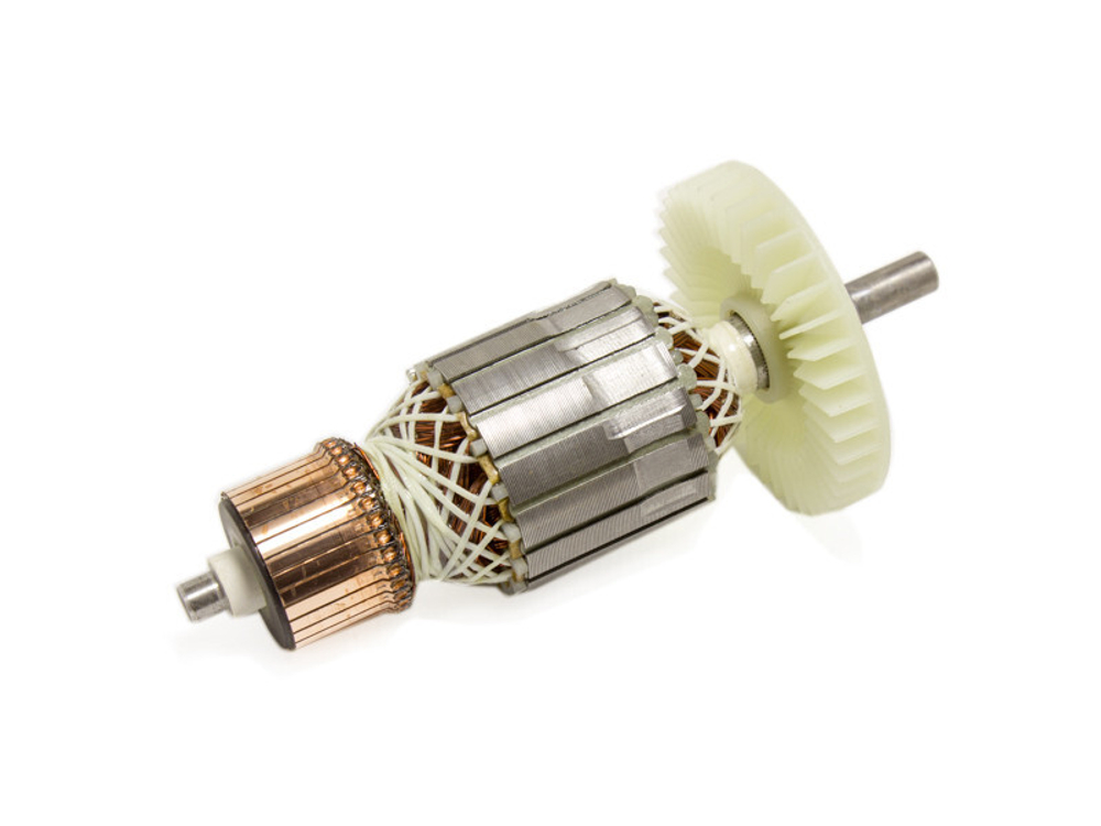 Ротор (якорь) для цепной пилы Интерскол ПЦ 16 (толстый) L-180 mm, D-54 mm, вал усеченный круг 8,5 mm