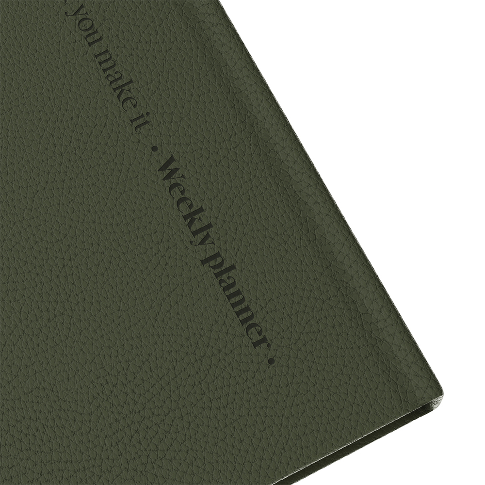Еженедельник недатированный, B5, 64л., твердый переплет, кожзам, BG "Palm. Dark khaki", хаки