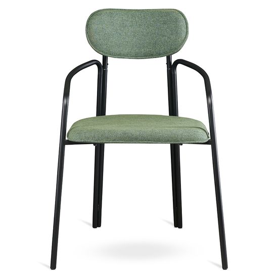 Стул ror, round, рогожка, черный/зеленый