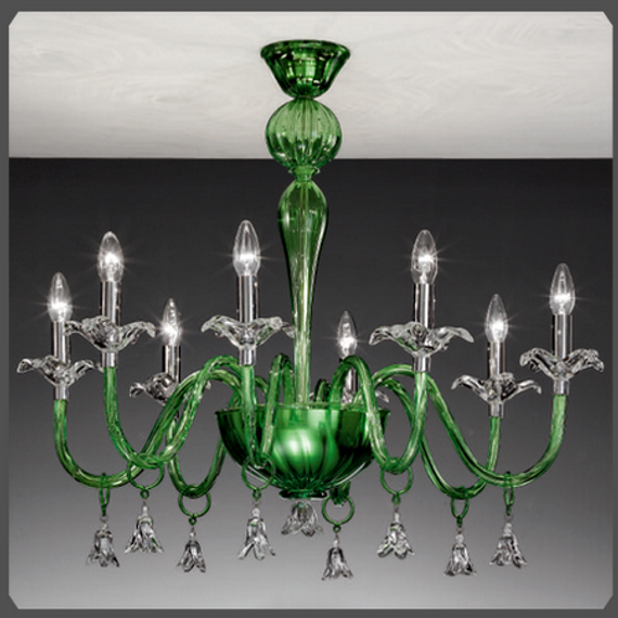 Потолочная люстра Vetri Lamp 894/8PL green (Италия)