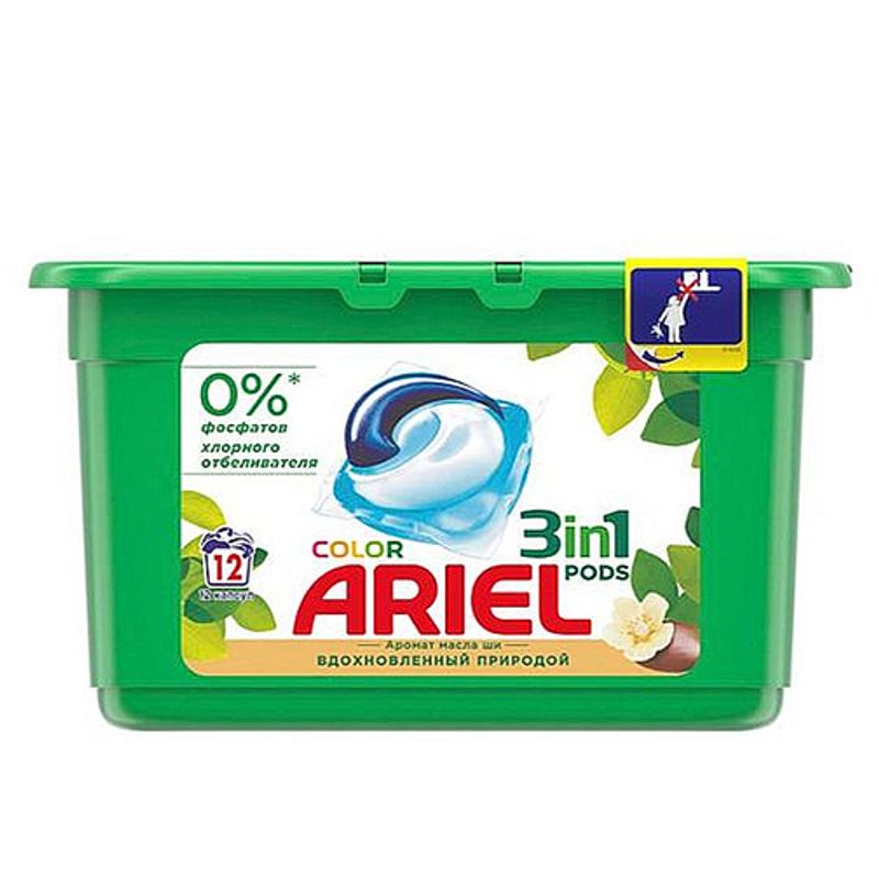 Капсулы гель автомат  Ariel color масло ши 23,8 гр/шт 12 шт/упак