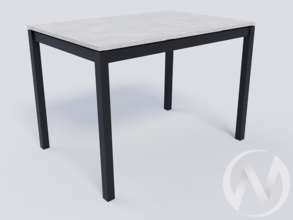 Стол Турин (опоры черный/ЛДСП бетонный камень; кромка бетонный камень)