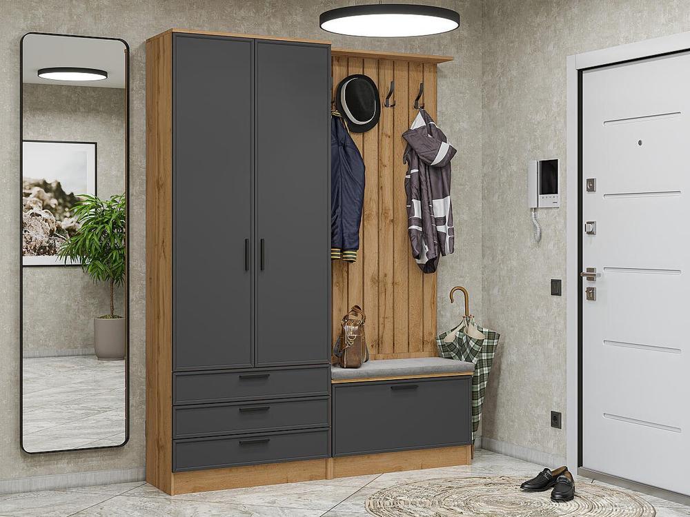 Прихожая Стиль-03 Stormy Silk Дуб Вотан