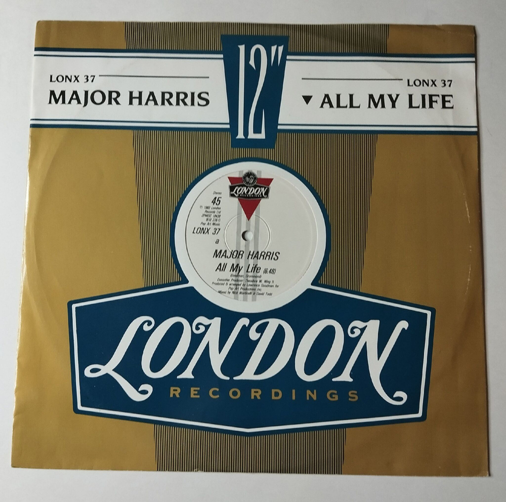 Винтажная виниловая пластинка LP Major Harris All My Life (UK 1983) Maxi Single 45 RMP