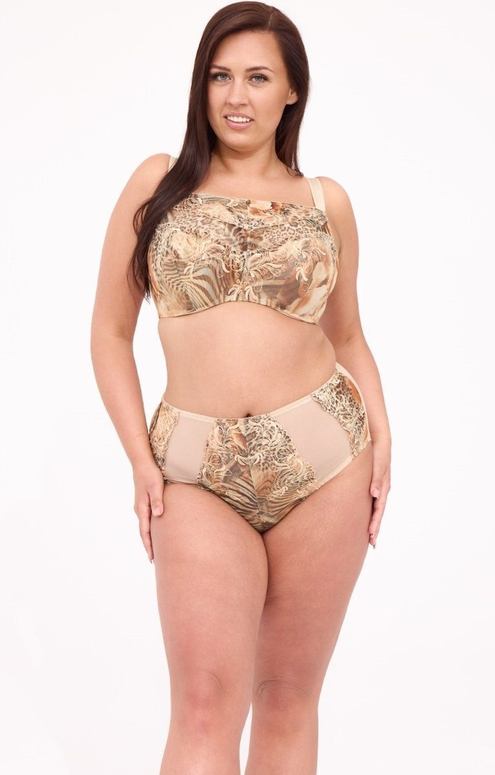 Оригинальный бюстгальтер-топ с +size чашками (Размер: 75K) (Цвет: телесный)