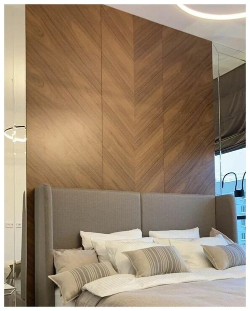 МДФ панель в шпоне Дуба с диагональным направлением