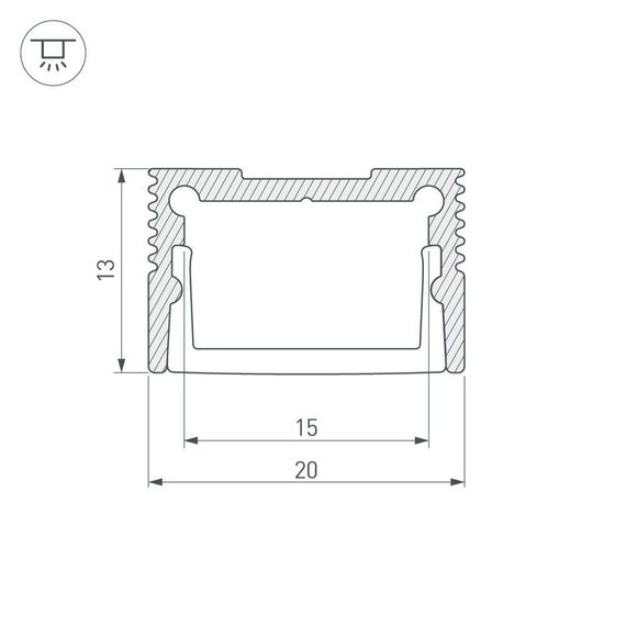 Профиль с рассеивателем Arlight SL-Slim20-H13-2000 Anod+Opal 036835
