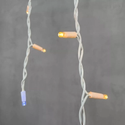 Светодиодная бахрома с колпачком 3,2*0,9 м., 168 экстра теплых белых LED ламп, мерцание, каучуковый белый провод, LTC (LL168BLW-8-2EWW)