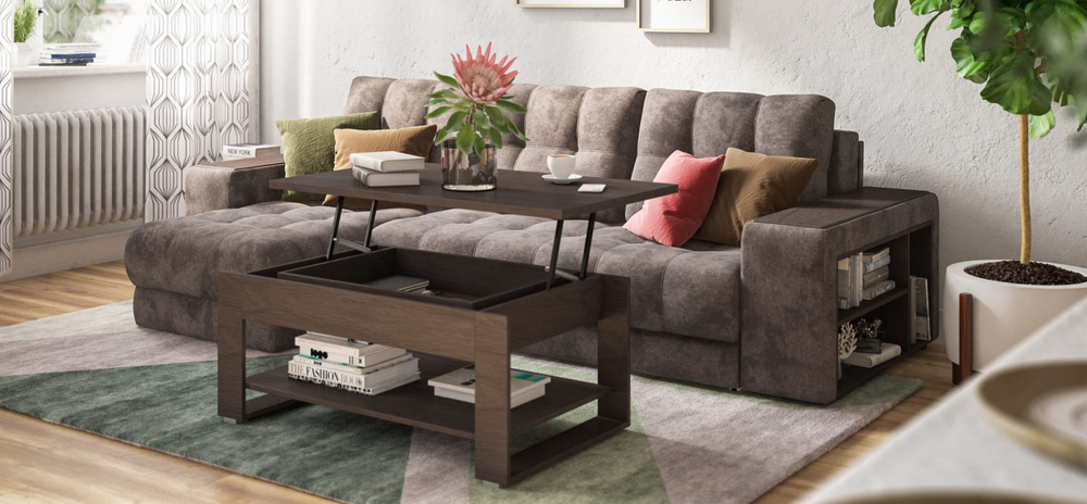 Угловой диван Босс ХЛ Велюр Алькантара серый