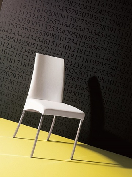 Стул М-City DISAUR Elias 44,43 (G093 Хром, Tr 500 Айвори Экокожа )