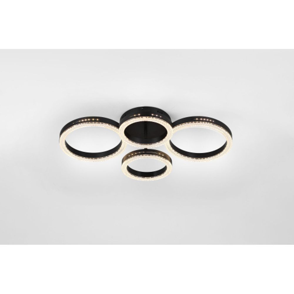 Светильник потолочный светодиодный Rivoli Flora 6191-201 LED 75Вт 3000-6000К чёрный с пультом | Rivoli