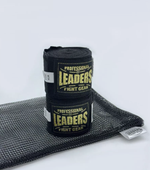 Бинты боксерские LEADERS Semi elastic   (50% хлопок/50% эластан, черный)