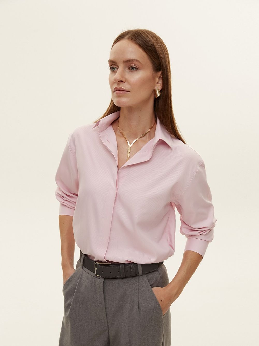 Рубашка Хельсинки розовая вискоза