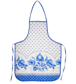 ТК-242 Набор 4 пр. «Фартук, рукавица, прихватка, полотенце» (лен, бело синий)