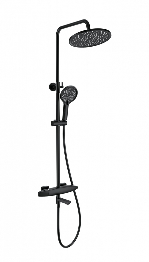 Душевая система с термостатом WONZON & WOGHAND NEO, Черный матовый (WW-B3035-A2-MB)