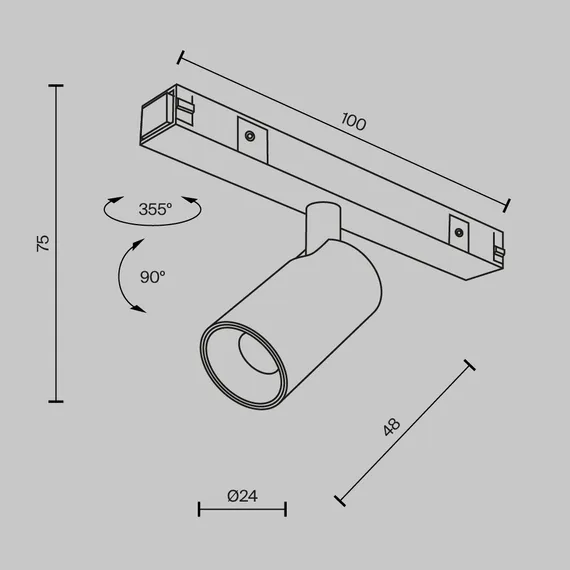 Трековый светильник Фокус / Focus Led Basity 3000K/6000K 3Вт 36° Technical tr176-1-3wtw-m-b