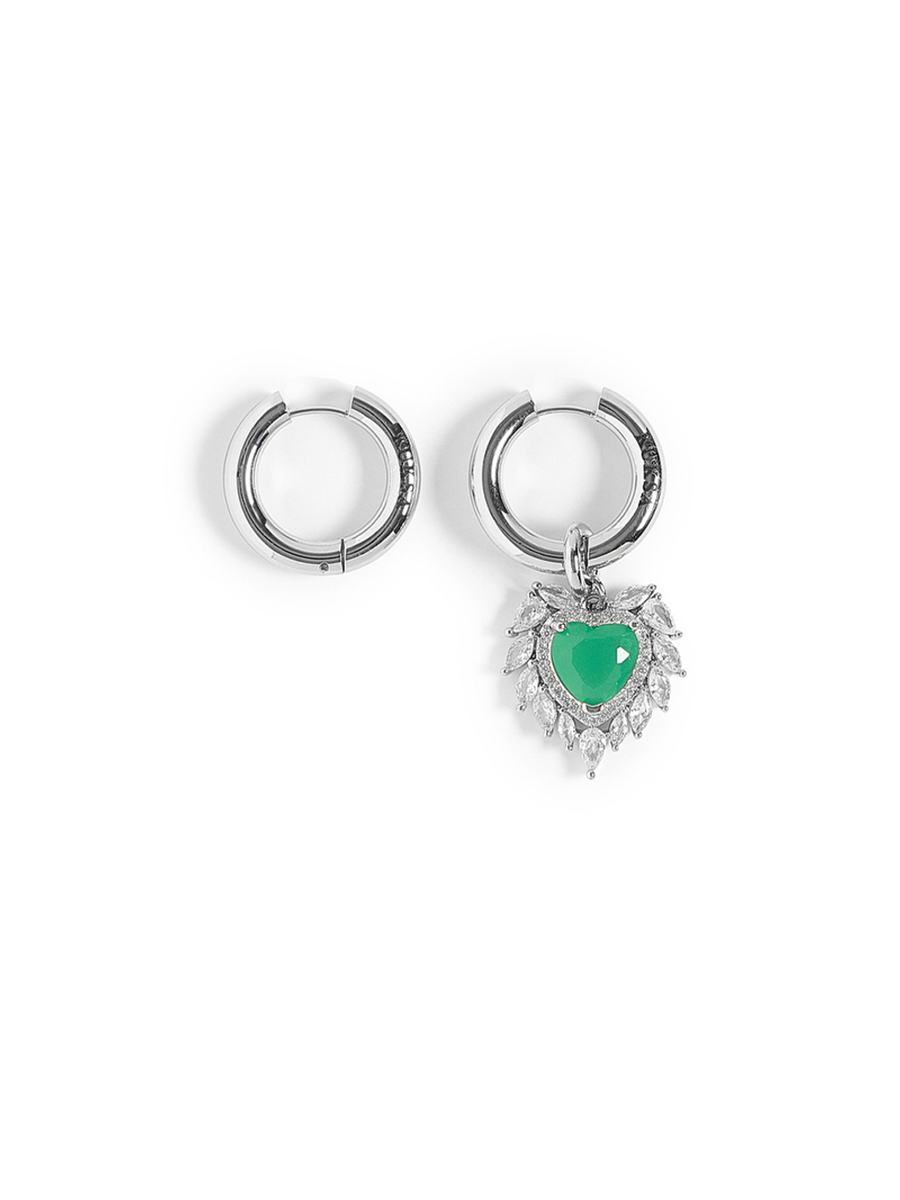 Серьги "Wing green" Silver