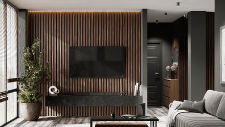 Рейка декоративная МДФ орех американский Ликорн 40×16×2800 мм