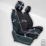 Универсальная накидка с боками на весь салон Велюр Звезда в черном цвете с красной нитью