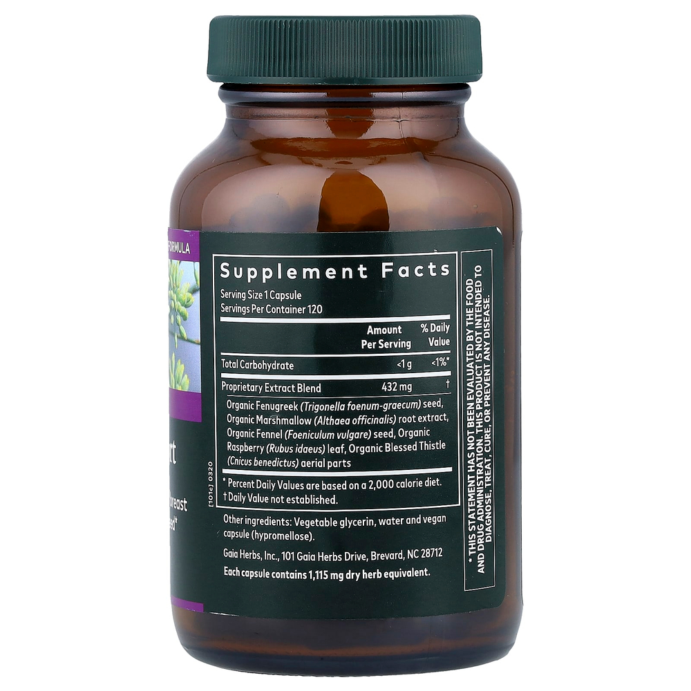Gaia Herbs, для женщин, поддержка лактации, 120 веганских жидких капсул Phyto-Caps