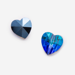 Кристалл-сердце с продольным отверстием оттенок "Электра", 14мм