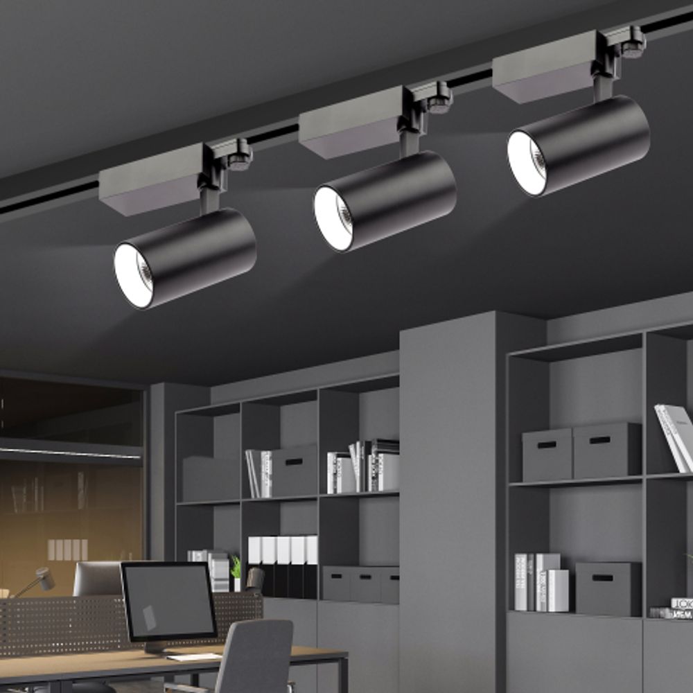 Трековый светильник трехфазный ЭРА SТR-30-36-40K-B30 светодиодный 30Вт 4000K черный | Трехфазные трековые светильники