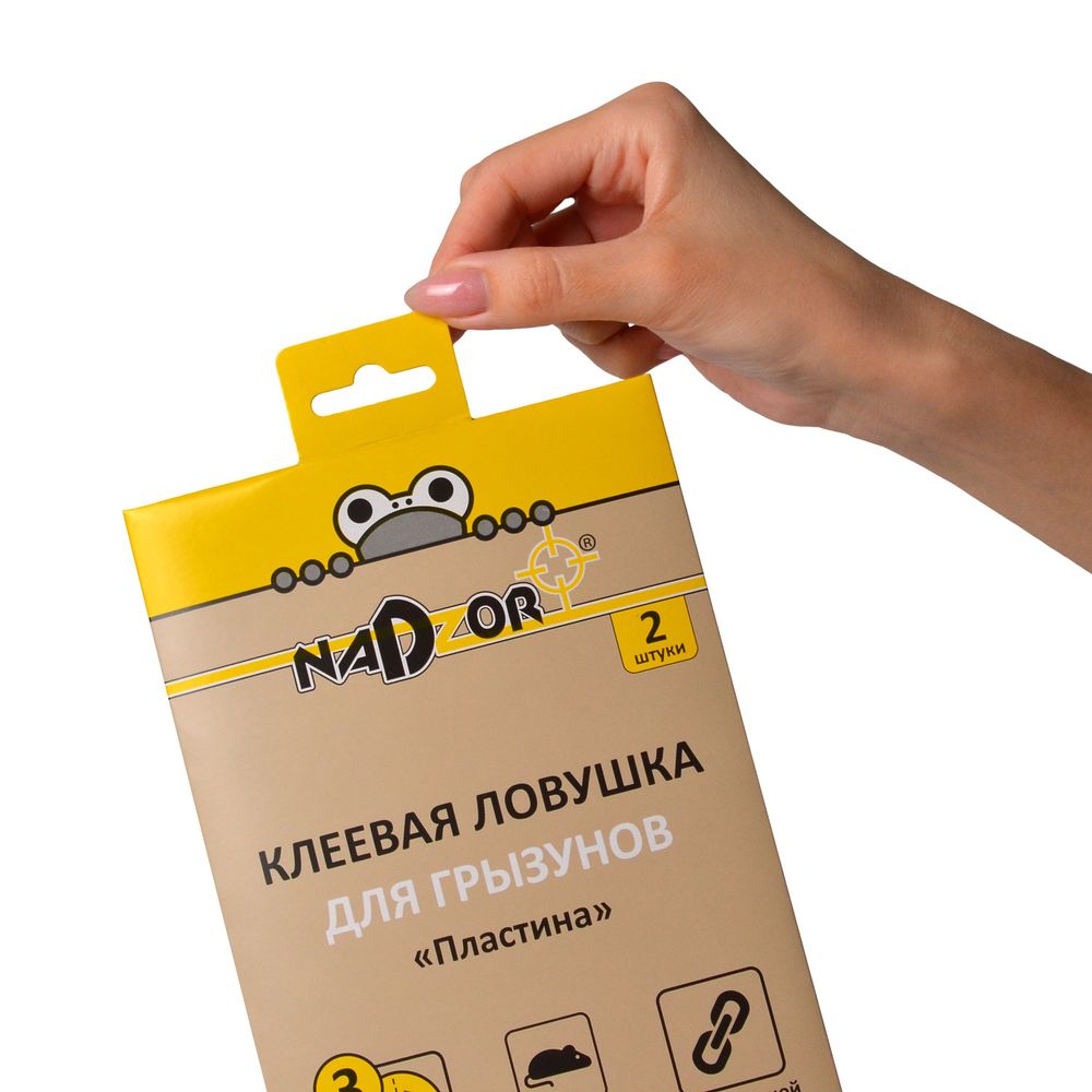 Клеевая ловушка для грызунов «Пластина», 2 шт/уп., Nadzor, 25736