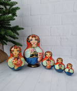 Матрешка с кошечкой 15см 5мест