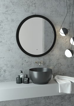 Зеркало "Planet black Led" D 800 с бесконтактным сенсором