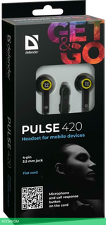 Наушники Defender Pulse-420 Black/Yellow (63421)