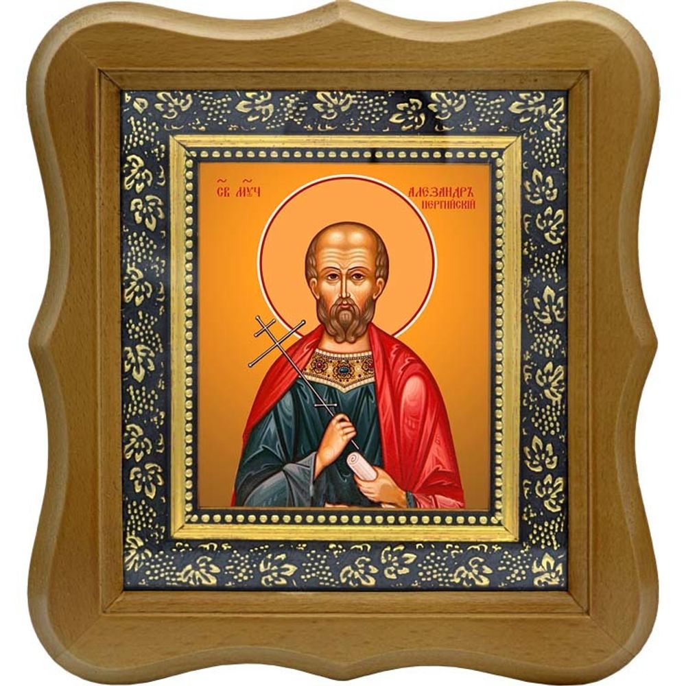 Александр Пергийский (Памфилийский), земледелец мученик. Икона на холсте.