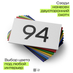 Табличка с номером 94 на дверь квартиры, для офиса, кабинета, аудитории, склада, белая 120х70 мм, Айдентика Технолоджи