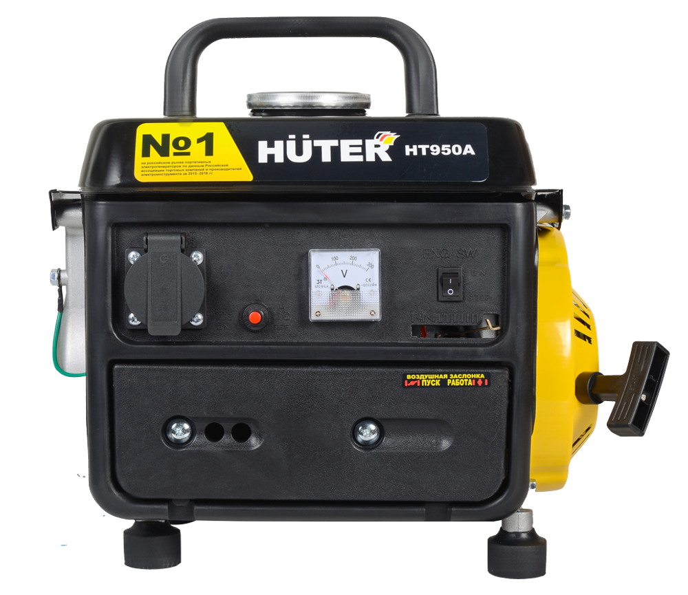 Портативный бензогенератор HUTER HT950A - [0.65 кВт / 220V] двухтактный