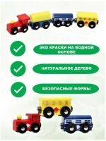 Паровозик деревянный  с магнитной сцепкой для детей
