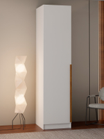 Шкаф для одежды 41х45х215, Мираж, распашной, с дубовыми ручками, белый, Dipriz