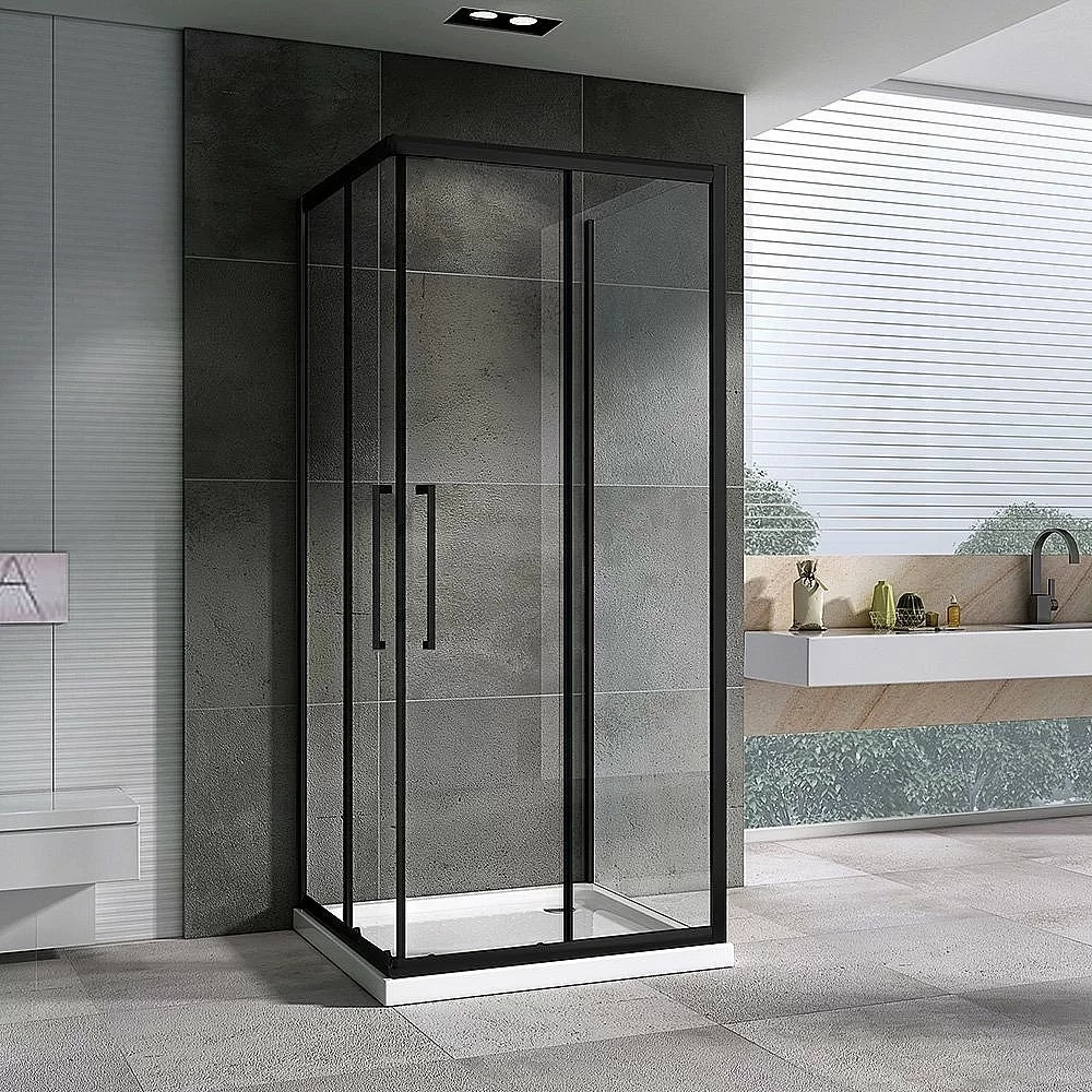 Душевой уголок ABBER Schwarzer Diamant AG02080BH-S80B 80х80 стекло прозрачное/профиль черный