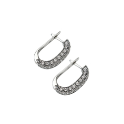 "Луиза" серьги в серебряном покрытии из коллекции "Леди"  от Jenavi  с английским замком