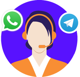 Anda dapat menghubungi kami via WhatsApp atau Telegram, baik melalui telepon ataupun chat
